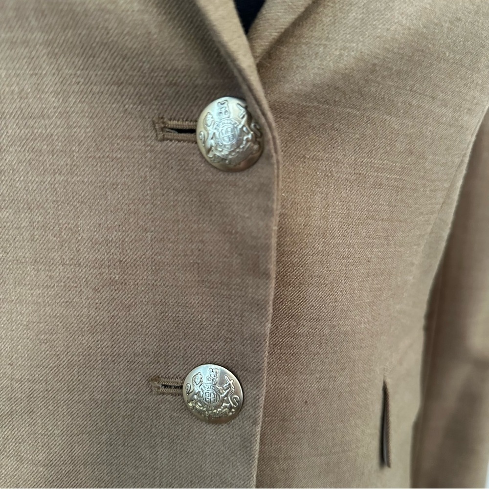 J. Crew Wool Blend Camel Long sleeves schoolboy blazer Size 2 - Picture 6 of 15